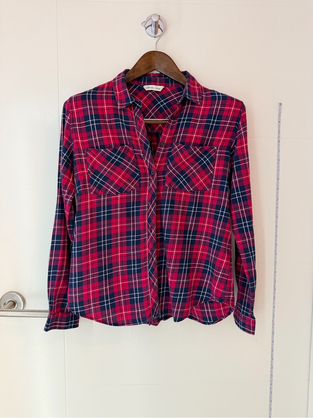 LC Waikiki Teen 13-14 years Good Quality Red & Navy White Plaid Button-Up Shirt